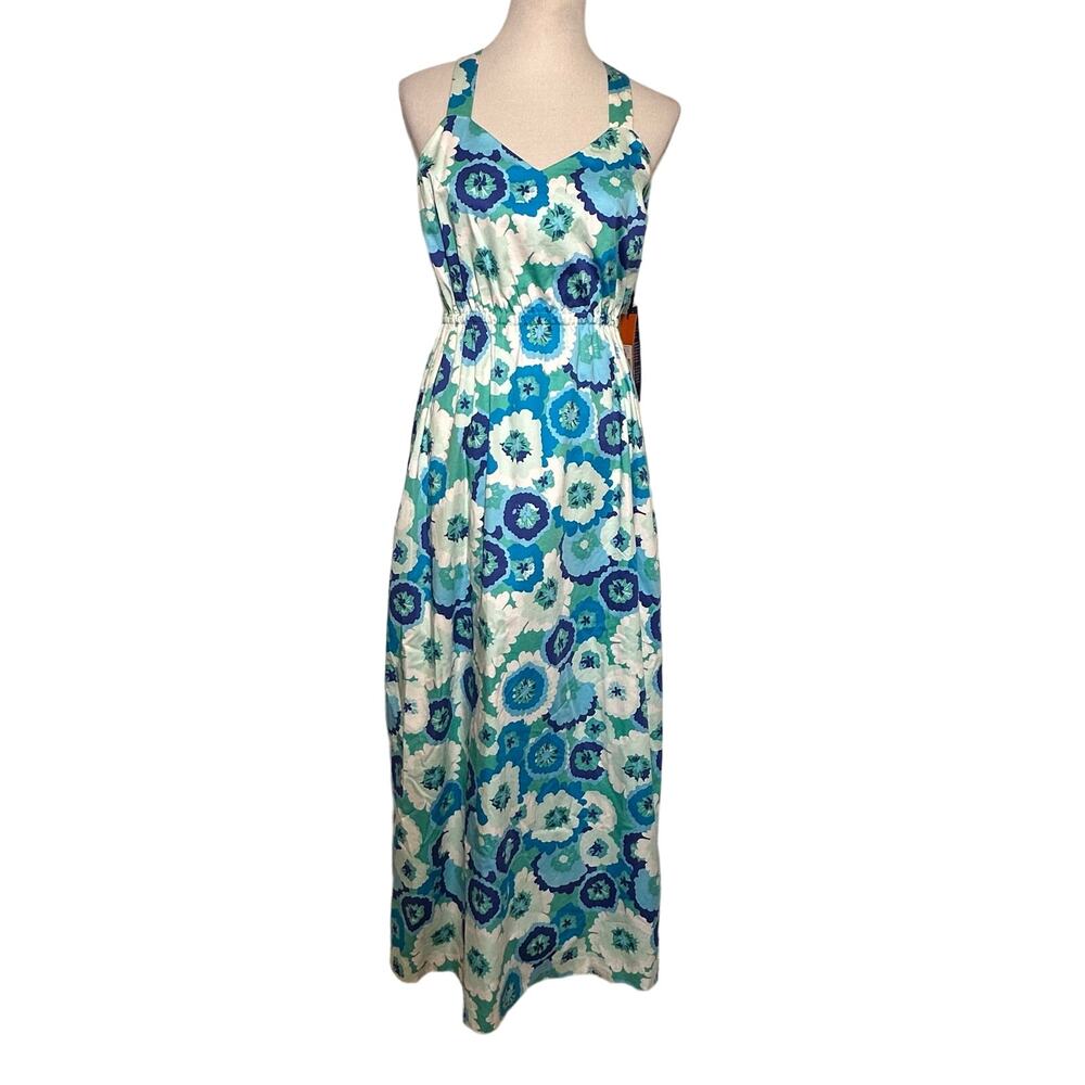 Floral Blue and White Maxi Dress
